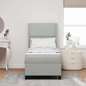 vidaXL Cama Box Spring com Colchão Cinza Claro 80x200 cm Veludo