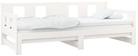 Estrutura sofá-cama de puxar 2x(80x200) cm pinho maciço branco