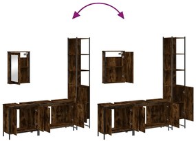4pcs conjunto de móveis WC derivados de madeira carvalho fumado