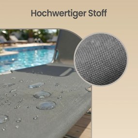 Conjunto de 2 Espreguiçadeiras jardim dobráveis 189 x 53 x 28,5 cm Cinza