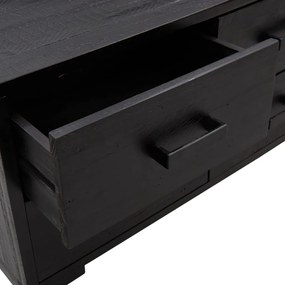 Armário de arrumação 110x30x45 cm pinho maciço preto