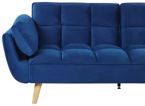 Sofá-cama em veludo azul marinho ASBY Beliani