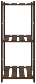 Unidade de 3 prateleiras 60x38x90 cm pinho maciço castanho
