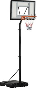 HOMCOM Suporte de basquetebol com rodas, móvel, ajustável 210-260 cm, cesto com suporte para exterior e interior, aço e plástico, preto | Aosom Portugal