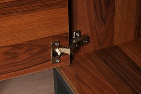 Estante Bengu – Nogueira, Antracite, Amarelo – 110x140x30 cm