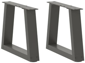 Pés para mesa de centro em V, 2 peças, antracite, 40x(30-31,3) cm, aço
