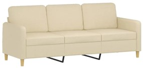 2 pcs conjunto de sofás com almofadões tecido cor creme