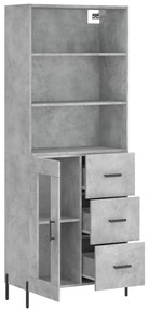 Armário alto 69,5x34x180 cm derivados de madeira cinza cimento