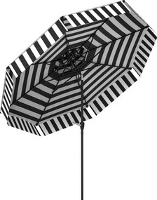 Outsunny Chapéu de Sol para Jardim Ø263 cm Chapéu de Sol de Exterior com Ângulo Ajustável e Manivela Proteção UV30+ Preto e Branco | Aosom Portugal