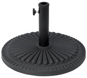 Base para Chapéu de Sol Suporte para Chapéu de Sol para Mastros de 35mm/38mm/48mm para Terraço Jardim Exterior Ø49x32 cm Preto