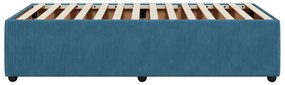 Estrutura de cama 100x200 cm veludo azul
