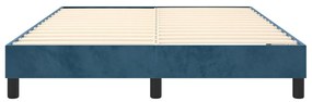Estrutura de cama sem colchão 140x190 cm veludo azul-escuro