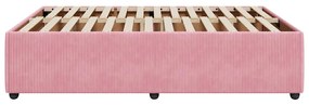 Estrutura de cama 160x200 cm veludo rosa