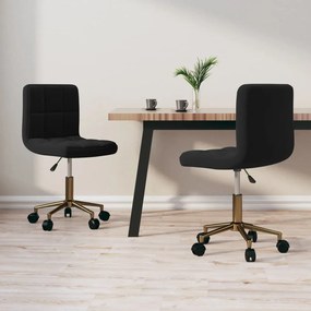 vidaXL Cadeiras de jantar giratórias 2 pcs veludo preto