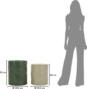 CONJUNTO DE MESAS DE APOIO NORIMBERGA 2 PEÇAS Ø 39,5X48-35,5X40 CM BRANCO E VERDE