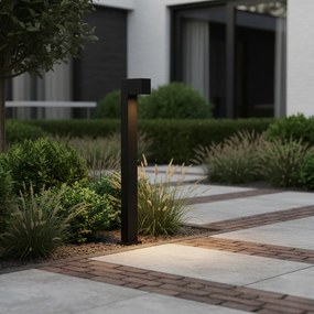 Candeeiro de pé exterior industrial preto 80 cm IP44 - Baleno