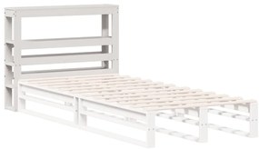 Cabeceira com prateleiras 100 cm madeira de pinho maciça branco