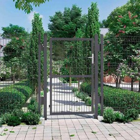 Portão de jardim em ferro galvanizado 106 x 6 x 200 cm cinzento