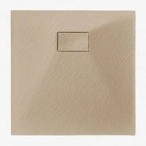 Base De Chuveiro Soho Quadrada, Antiderrapante E Extra Plana Em Resina Smc 80 X 80 Cm & Castanho Areia Claro - Sklum