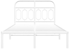 Estrutura de cama com cabeceira 120x190 cm metal branco