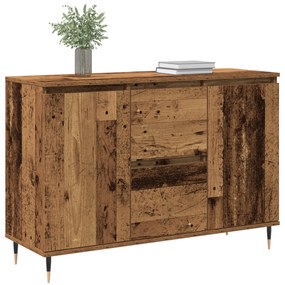 Buffet vidaXL com portas e gavetas Madeira antiga 101,5x35x70 cm