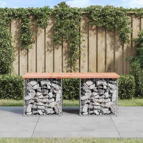 vidaXL Banco jardim design gabião 103x44x42 cm madeira douglas maciça