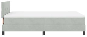 Cama Box com Colchão vidaXL Cinza Claro 120x200 cm Veludo
