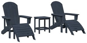 Conjunto de Lounge de Jardim de 3 Peças vidaXL Azul-marinho HDPE