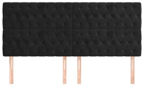 Cabeceira de cama 4 pcs veludo 90x7x78/88 cm preto