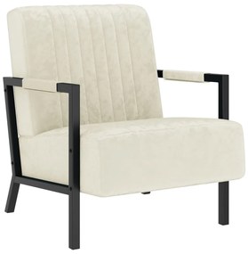 vidaXL Poltrona em veludo branco nata