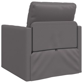 Sofá-Cama 2-em-1 Cinza 74x77x81 cm Pele Sintética