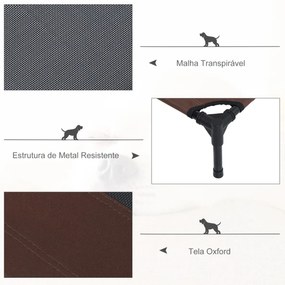 PawHut Cama Elevada para Cães Cama de Animais de Estimação com Malha T