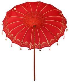 Guarda-sol Outros Manual Vermelho x 250 cm Algodão e madeira