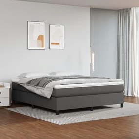 3121057 vidaXL Estrutura de cama com molas 160x200cm couro artificial cinzento