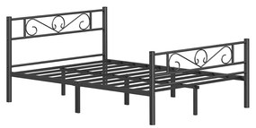 Cama metálica 140 x 200 cm Preto