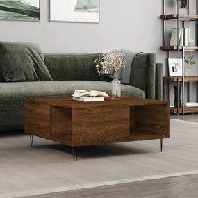 vidaXL Mesa de centro 80x80x36,5cm derivados madeira carvalho castanho