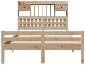 Cama com estante sem colchão 135x190 cm pinho maciço
