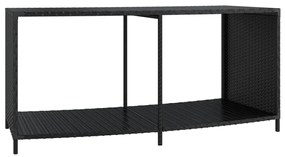 Prateleiras de arrumação 2 pcs vime PE preto