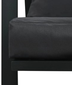 5 pcs conjunto lounge jardim + almofadões alumínio cinza-escuro