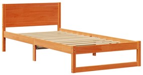 Estrutura de Cama Marrom Cera Madeira maciça 90 x 200 cm Robusta