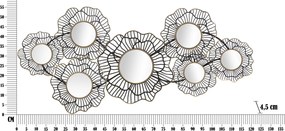 DECORAÇÃO DE PAREDE OSAKA COM ESPELHOS 121x5x56 CM PRETO/DOURADO