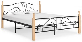 Estrutura cama c/ cabeceira sem colchão 140x200 cm metal preto