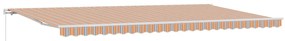 Toldo Retrátil Manual Listrado Multicolorido 600x300 cm