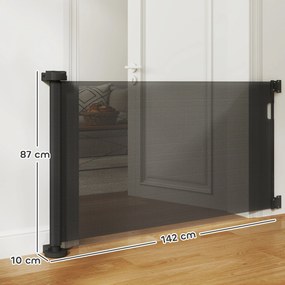 PawHut Barreira de Segurança para Cães Retrátil 0-136 cm Barreira para