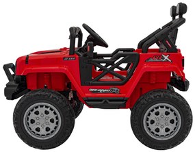 Jipe elétrico para Crianças 12V 4x4 OFF ROAD Speed Rodas de EVA, Assento de couro Vermelho