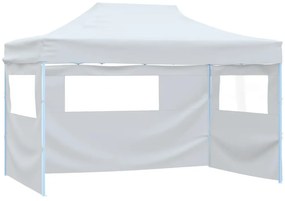 Tenda dobrável profissional festas 3 paredes 3x4m aço branco