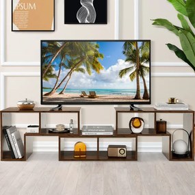 Móvel de TV de 3 peças para TV de até 65 '' para sala de estar castanho