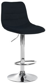 Banco de bar Lex em tecido e com estrutura cromada 45 x 89-110 x 46 cm Preto