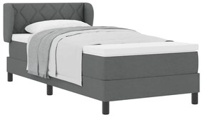 Cama Box Spring com Colchão vidaXL Cinza Escuro 100x200 cm Tecido