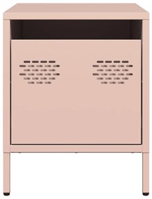 Mesas de cabeceira 2 pcs 35x39x43,5 cm aço rosa